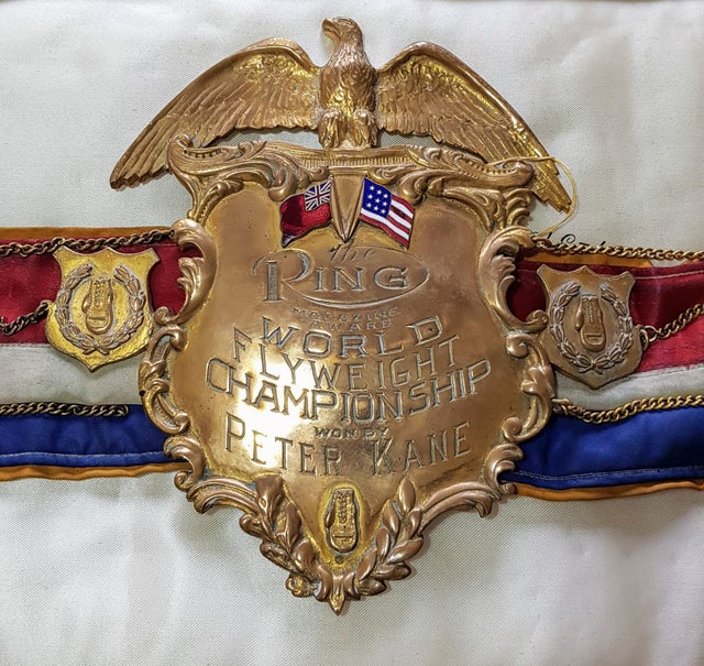 efterår buste glæde 1938 Peter Kane Ring Magazine Flyweight World Championship belt